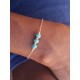 Bracelet porte-bonheur trio de cristal turquoise