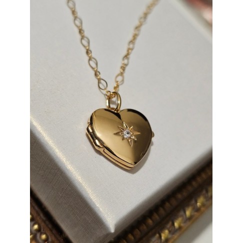 Collier pendentif porte-photo coeur cassolette