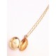 Pendentif ovale cassolette porte-photo et zirconium gold filled