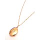 Pendentif ovale cassolette porte-photo et zirconium gold filled