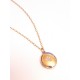 Pendentif ovale cassolette porte-photo et zirconium gold filled