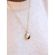 Pendentif ovale cassolette porte-photo et zirconium gold filled