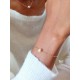 Bracelet Alba gold filled et perle de culture couleur pêche mailles alternées