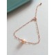 Bracelet Alba rose gold filled et perle de culture pêche mailles alternées