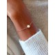 Bracelet Alba rose gold filled et perle de culture pêche mailles alternées