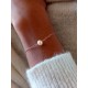 Bracelet Alba rose gold filled et perle de culture pêche mailles alternées