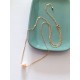 Collier Nilé chaîne gold filled et perle de culture pêche