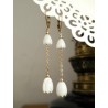Boucles d'oreilles Mila fleurs de nacre jacinthe du Cap