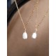 Collier Cyrine ras de cou pendentif fleur de nacre jacinthe