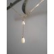 Collier en V Mila fleurs de nacre jacinthe