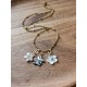 Collier fleur de nacre Naïma, fleur de nacre rose, blanche ou grise