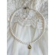 Collier tour de cou perles de culture d'eau douce et pendentif citrine