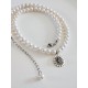 Collier tour de cou perles de culture d'eau douce et pendentif améthyste