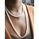 Collier tour de cou perles de culture d'eau douce et pendentif médaille étoile