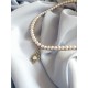 Collier tour de cou perles de culture et amulette pendule pierre de lune