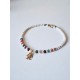 Collier de perles de culture d'eau douce pendentif clown arlequin