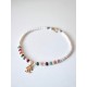 Collier de perles de culture d'eau douce pendentif clown arlequin