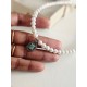 Collier tour de cou perles de culture d'eau douce et pendentif marcassites