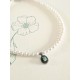 Collier tour de cou perles de culture d'eau douce et pendentif marcassites