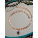 Collier perles de culture grains de riz rose saumon et grenat