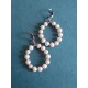Boucles d'oreilles Madeleine dormeuses creoles de perles de culture