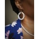 Boucles d'oreilles Madeleine dormeuses creoles de perles de culture