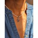 Collier perles de culture grains de riz et amulette rubis Saïra