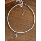 Collier perles de culture grains de riz et amulette rubis Saïra