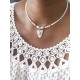 Alesio collier de perles de culture grains de riz et amulette pierre de lune