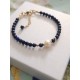 Bracelet Estéban perles en lapis lazuli et perle de culture