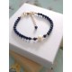 Bracelet Estéban perles en lapis lazuli et perle de culture