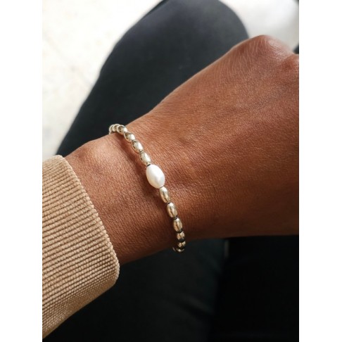 Bracelet Nessim perle de culture et grains de riz argent