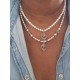Collier perles de culture et amulette citrine Isaraa