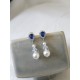 Bijoux mariage boucles d'oreilles mariées sur clous en zirconium et perles