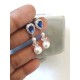 Bijoux mariage boucles d'oreilles mariées sur clous en zirconium et perles