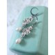 Boucles d'oreilles mariage cascade fleurs pensées ciselées - Prêt à porter mariage