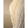 Collier de dos minimaliste, bijou mariage de dos perles - Bijoux mariage prêts à porter