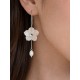 Créoles boucles d'oreilles fleurs de nacre - Bijoux mariage prêts à porter