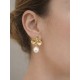 Pensées boucles d'oreilles bijou mariage fleurs et perles