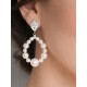 Boucles d'oreilles mariage créoles perles Orée