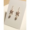 Boucles d'oreilles Icône rose gold et perles de culture - prêt à porter