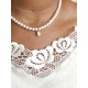 Collier Cécily tour de cou perles de culture d'eau douce et goutte d'eau zirconium