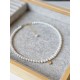 Collier Cécily tour de cou perles de culture d'eau douce et goutte d'eau zirconium