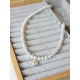 Collier Cécily tour de cou perles de culture d'eau douce et goutte d'eau zirconium