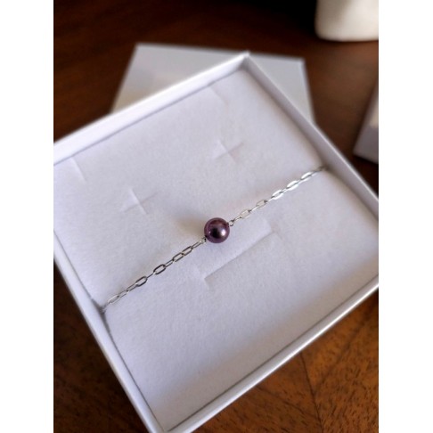 Bracelet Arya perle de culture aubergine