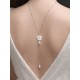 Bijou de mariage collier de dos fleur de nacre - Prêt à porter